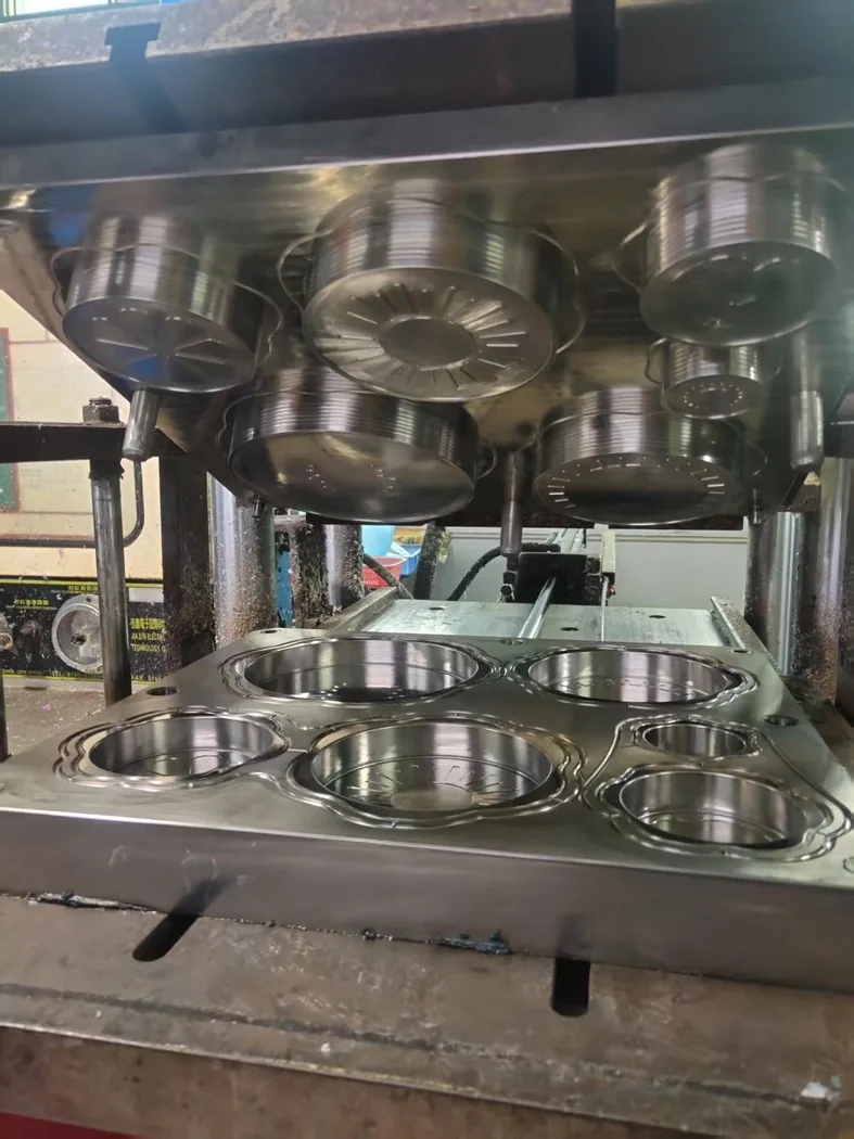 Molding press with metal tooling installed